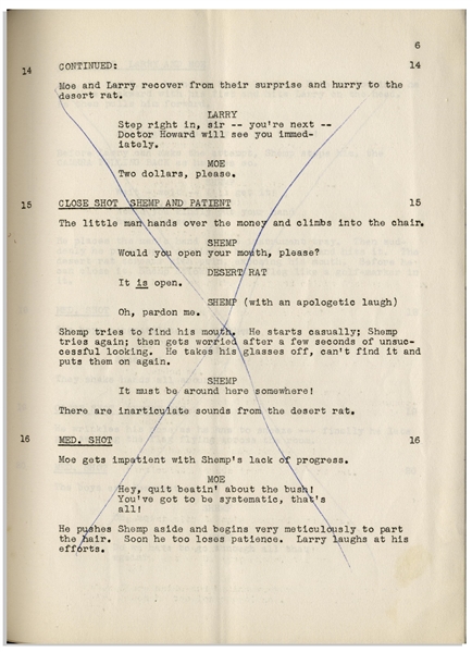 Moe Howard's Personally Owned and Signed Script for The Three Stooges 1951 Film ''Merry Mavericks'' -- With Moe Howard's Signature & Hand Annotations